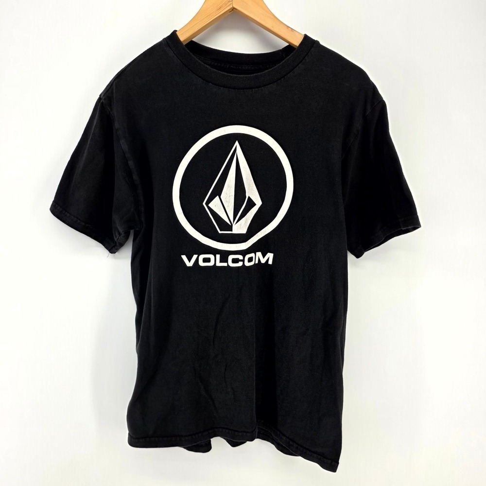 Volcom Graphic T Shirt Mens Medium Black Stone Logo Short Sleeve Skate Surf Tee